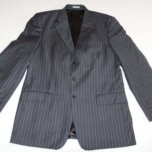 Idea Uomo Men's Pinstripe Suit Jacket Size 44 Long Gray Reda Super 100s 44L